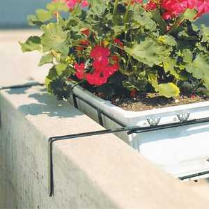 Set di 2 scatole da balcone regolabili in metallo alte 50 cm con capacità di 15 kg di fiori in ferro verniciato nero per piante fiori - Product Image 3