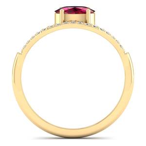 แหวนหมั้นเพชรโมอิสซาไนต์ทองคำแท้ 14K ได้รับการรับรองจาก REYES GRA สำหรับผู้หญิง ดีไซน์หรูหรา ทรงรูปไข่ น้ำหนัก 0.5 กะรัต ประดับพลอยทับทิม เครื่องประดับชั้นดี - Product Image 4