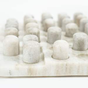 Juego de Tres en Raya de Mármol Hecho a Mano de Lujo, Diseño Art Deco, Tablero Decorativo XO, Piedra de Origen Indio, Decoración para el Hogar, Mesa, Acción de Gracias - Product Image 3