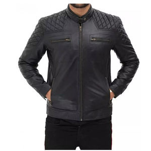 Chaqueta de cuero de corredor para hombre, chaqueta de motorista negra de piel de oveja genuina de alta calidad bordada personalizada, nuevas chaquetas 2025 - Product Image 5