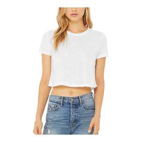 Top corto para mujer, camisetas cortas de gran tamaño para mujer, camisetas cortas de diseño personalizado al por mayor, camisetas cortas de media manga con hombros caídos para mujer, Tops cortos - Product Image 5