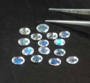 Super High Quality Natural <b>Rainbow</b> Moonstone 3x4mm - 4x5mm Oval Cut Faceted Loose Gemstone Super <b>Top</b> Blue Flashy - Product Image 5