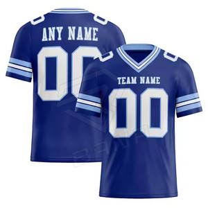 เสื้อฟุตบอลอเมริกัน100% ผ้าระบายอากาศครึ่งแขนผ้าโพลีเอสเตอร์พิมพ์ลายตามชื่อและหมายเลข - Product Image 2