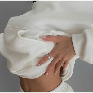 Custom Parejas Deportes Invierno En Blanco Jogger Unisex Tech Fleece Chándal, Plain Hoody 2 Piezas Fleece Mujeres Algodón Plain Sweatsuit - Product Image 3