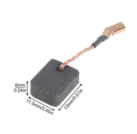 Brosse en carbone graphite N257540 pour meuleuse d'angle DeWalt DWE402 115 mm 6x11,5x13 mm avec coupe automatique