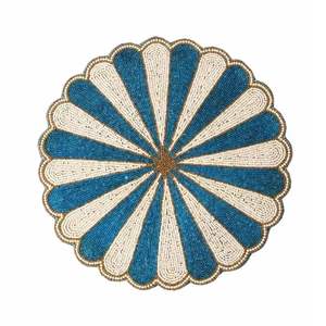 New Arrival <b>Glass</b> Geometric Novelty Beaded Place <b>Mat</b> Handmade <b>Glass</b> Beaded Charger Plate Dinning <b>Table</b> Decor Beaded <b>Table</b> <b>Mat</b> - Product Image 1