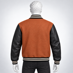 High Street Fashion Winter <b>Leather</b> Varsity <b>Jackets</b> Front Oversized Fit Breathable Eco-Friendly Trendy Aesthetic Urban Letterman - Product Image 5
