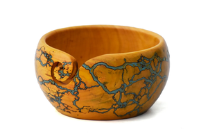 Cuenco de hilo de madera hecho a mano, soporte de punto de ganchillo de resina azul cielo, cuenco de hilo, regalo de Navidad funcional - Product Image 3