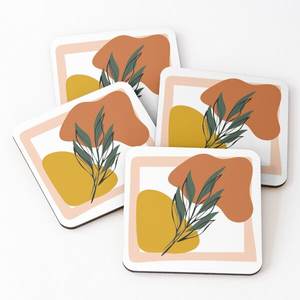 Sous-verres de service à thé imprimés en bois de mangue/bois d'acacia 1688 ensemble de 4 pièces - Product Image 2