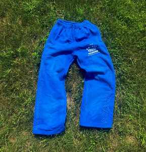 Ropa de calle personalizada para hombre, pantalones de chándal acampanados, pantalones holgados de pierna recta con cordón, pantalones de chándal de algodón 100%, diseño informal de pierna ancha - Product Image 1