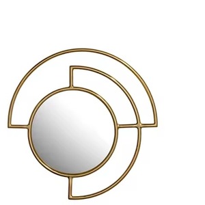 Miroir mural rond en métal de luxe cadre suspendu décoratif Art mural de maison de Style industriel moderne pour salon chambre - Product Image 2