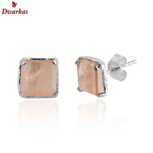 Pendientes de moda joyería fina plata esterlina 925 caramelo cuarzo piedra textura pendiente joyería fina - Product Image 1