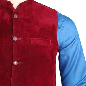 เสื้อกั๊กกำมะหยี่ผู้ชาย Chase Value สีแดงเลือดหมู ไซส์ 34 - Product Image 4