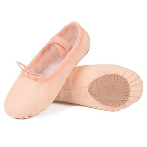 รองเท้าบัลเล่ต์สำหรับผู้หญิงวัสดุผ้าใบเนื้อนุ่มบุด้วยผ้าคอตตอนเนื้อนุ่มหนังแยกชิ้นสำหรับเต้นโดยเด็กผู้หญิง - Product Image 3