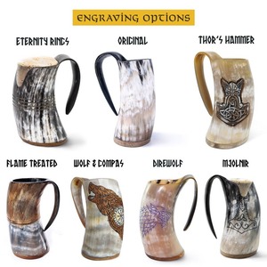 \ Style de luxe dernière tasse de corne à boire Viking tasse de corne de boeuf tasse de corne à boire tasse de bière pour certains fête décor à la maison pour Faizacraft - Product Image 2