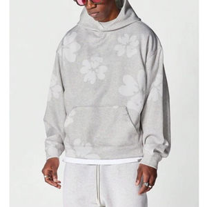 เสื้อฮู้ดพิมพ์ลายหนักคุณภาพสูงสำหรับผู้ชาย เสื้อฮู้ดผ้าเฟรนช์เทอร์รี่สำหรับฤดูหนาว  เทคนิคการปักแบบดรอปโชว์เดอร์ - Product Image 5