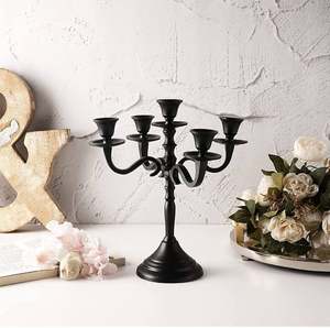 Candélabre à 5 bras en métal plaqué or le plus vendu pour mariage et décoration de table à la maison Candélabre de sol de luxe fait à la main - Product Image 4