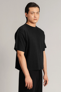 เสื้อยืดโอเวอร์ไซส์ผู้ชายผ้าฝ้าย100% 350gsm บ็อกซี่ใส่สบายสไตล์ฮิปฮอปพิมพ์ลายโลโก้ - Product Image 2