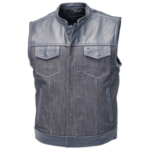 Gilet en cuir de moto pour hommes professionnels hiver véritable tissu disponible dans toutes les tailles couleurs Design gilet en cuir de moto - Product Image 1