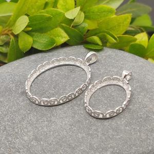 Base para Colgante de Plata de Ley 925, Cabujones de 13x18mm/15x20mm/15x24mm/19x25mm/25x30mm, Oro Amarillo/Plata/Oro Rosa - Product Image 3