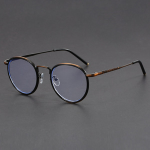 Nouvelle mode homme métal cadres lunettes Anti Blue Ray mince rond alliage argent Monturas Opticas <span class=keywords><strong>2023</strong></span> 2025 - Product Image 1