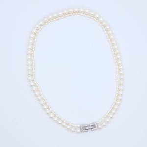 สร้อยคอไข่มุกธรรมชาติ2-10มม. AU585สำหรับงานแต่งงานเครื่องประดับชั้นดีพร้อมกล่องเครื่องประดับและกระเป๋าขายส่ง - Product Image 1