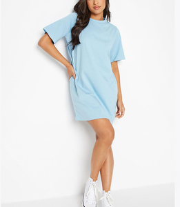 T-Shirt décontracté poches de plage grande taille balançoire lâche femmes décontracté plaine simple T-Shirt robe ample - Product Image 3