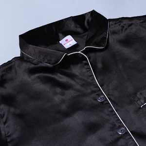 Conjunto de Pijama de Satén Sólido para Mujer, Logotipo Personalizado, Material Elástico Transpirable, Cierre de Cintura Elástica, Talla 6XL, para Uso Doméstico, Verano - Product Image 5