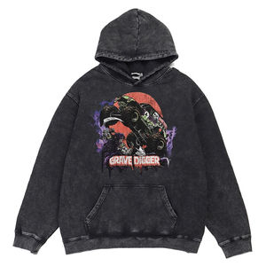 Sweat à capuche épais et respirant pour homme, personnalisé, avec broderie et patch, couleur unie, effet délavé, impression sérigraphique, idéal pour l'hiver, fabrication OEM - Product Image 3