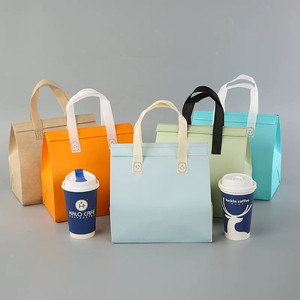 Sacs de boulangerie et de restauration LANJO jetables, pliables, non tissés, imperméables, résistants à l'huile, avec logo personnalisé imprimé, fermeture éclair supérieure, impression numérique - Product Image 1