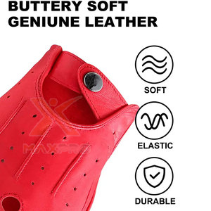 Gants de conduite en cuir de haute qualité, imperméables, antidérapants, avec logo personnalisé imprimé, unisexes, toutes saisons - Product Image 4