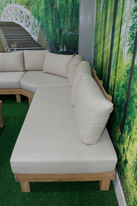 Acacia Corner Sofa Set with Solid Hardwood Frame Weather Resistant Finish Thick Cushions and Modular Configuration for Outdoor - Product Image 2