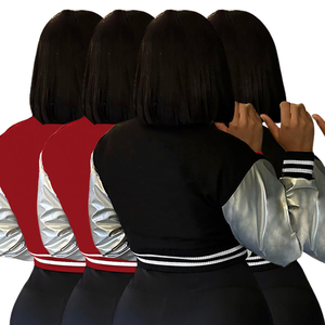 Veste de baseball en cuir pour femme, automne-hiver, avec patchs en chenille personnalisés, respirante, imperméable, coupe-vent, manches longues - Product Image 3