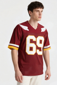 เสื้อฟุตบอลอเมริกันขายส่ง ผ้าโพลีเอสเตอร์ 100% ระบายอากาศได้ดี ชุดทีมสั่งทำได้ ยูนิเซ็กซ์ ไซส์ใหญ่ เสื้อกีฬาเปล่า แห้งเร็ว - Product Image 2