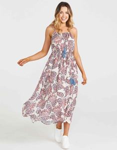 Robe mi-longue florale sans manches pour femme, style bohème décontracté, idéale pour la plage et le printemps - Product Image 5
