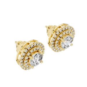 Boucles d'oreilles en diamant CVD cultivé en laboratoire 3,42 CT VVS-VS-EF, or 18 carats, 14 carats, 10 carats et argent 925, option moissanite, rose, jaune, blanc - Product Image 4