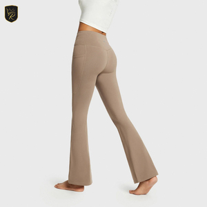 Pantalones de Yoga de Alta Calidad para Mujer, Corte Acampanado, Color Sólido, Secado Rápido, Suaves, Elásticos, Ecológicos, Ropa Deportiva Flexible para Yoga y Gimnasio - Product Image 3