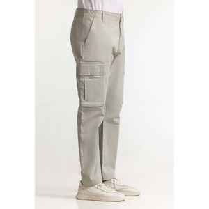 กางเกงคาร์โก้ลำลองสีเทาผ้าฝ้ายแคนวาสทรงยาวปานกลาง ไซส์ XL แบบเรียบ ย้อมสีแบบธรรมชาติ ผ่านกระบวนการซัก รุ่น MNTRCSS24001-A - Product Image 5