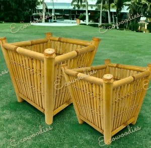 Cesta de flores de planta de mimbre de madera de ratán de Material Natural para maceta de flores cesta de flores grande macetas de Bambú - Product Image 1