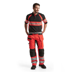 Custom <b>Hi</b> <b>Vis</b> Reflective Stripes Workwear Polo <b>T</b> <b>Shirt</b> Breathable Safety Uniform for Construction Industrial Use - Product Image 3