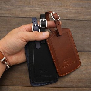 Étiquettes de bagage Fabrication d'étiquettes de bagage en cuir en Chine Étiquettes de bagage Logo personnalisé LLT-0015D en cuir végétalien - Product Image 2