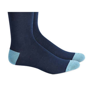 Calzini da uomo Bar III blu navy con ricamo floreale, taglia unica, antiscivolo, jacquard, stile quotidiano, in spandex e poliestere, con fondo rosso - Product Image 2