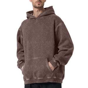 Sweat à capuche d'hiver brodé délavé à l'acide pour hommes, vente en gros, design personnalisé, sweats à capuche délavés à l'acide avec toutes les tailles disponibles - Product Image 5