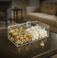 Boîte de service à chocolat acrylique transparente avec couvercle Verres de service de luxe pour bonbons, bonbons et événements d'entreprise
