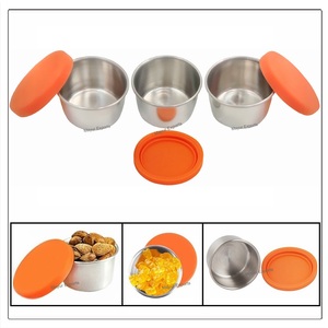Recipiente de acero inoxidable para aderezo de ensaladas con tapa de silicona para uso en la cocina como soporte para alimentos o condimentos para el almuerzo - Product Image 2