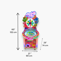 Distributeur automatique de bonbons et sucettes à monnayeur avec lumières LED, plateau tournant en métal, version anglaise