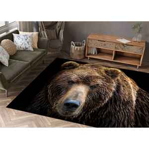 Alfombra de Oso Pardo: Alfombra Antideslizante con Diseño de Animal para Sala de Estar o Escaleras, Alfombra Suave No Tejida - Product Image 1