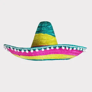 Vietnam fournit des chapeaux de paille sombrero mexicains de haute qualité avec des ornements pour les fêtes ou les vacances couleur personnalisée au prix le plus bas