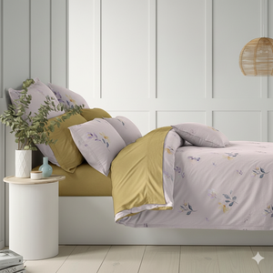 Ensemble de literie de luxe en microfibre, 4 pièces, tissu 100% polyester tissé 125 g/m², collection de draps de lit jumeaux, housse de couette florale - Product Image 5