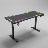 Grand ensemble de bureau et chaises de jeu de course RVB léger et personnalisé table de jeu de bureau durable avec LED en vente